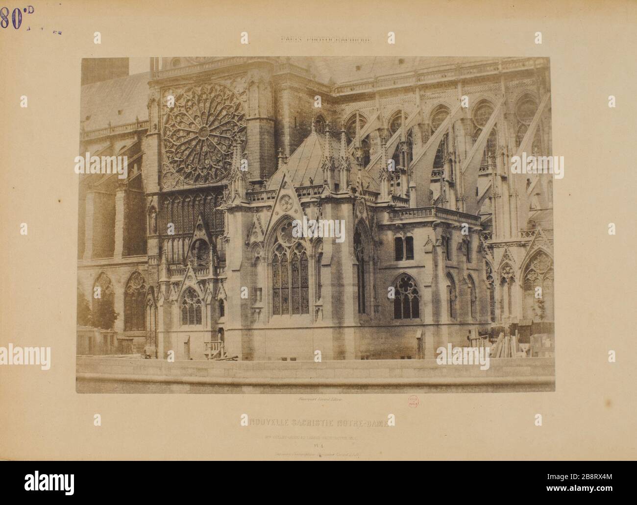 SAGRESTIA NUOVA CATTEDRALE DI NOSTRA SIGNORA, 4 ° DISTRETTO, PARIGI Nouvelle sacristie de la cathédrale Notre-Dame, Parigi (IVème arr.). 1851-1855. Photographie de Louis-Désiré Blanquart-Evrard (1802-1872). Parigi, musée Carnavalet. Foto Stock