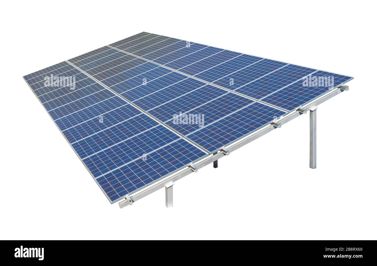 energia solare o fotovoltaica utilizzando isolato rinnovabile su sfondo bianco. Foto Stock