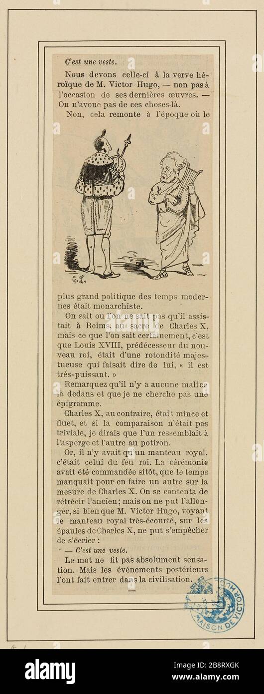 Victor Hugo, la caricatura del 19 marzo 1877 Foto Stock