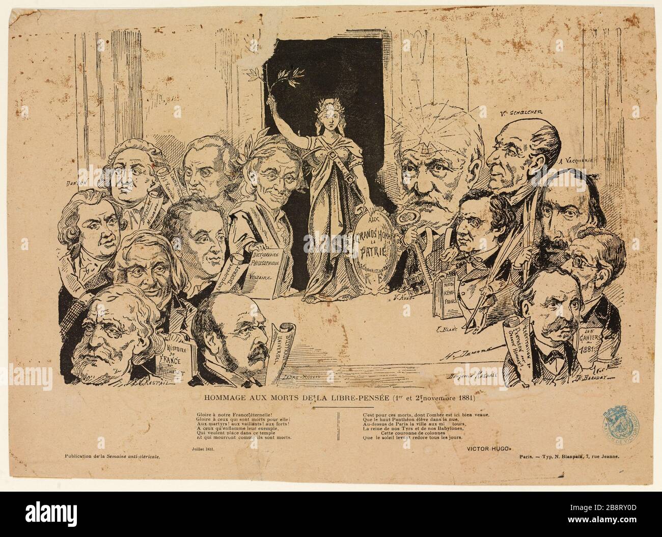 Omaggio ai caduti del pensiero libero (1 e 2 novembre 1881) Foto Stock