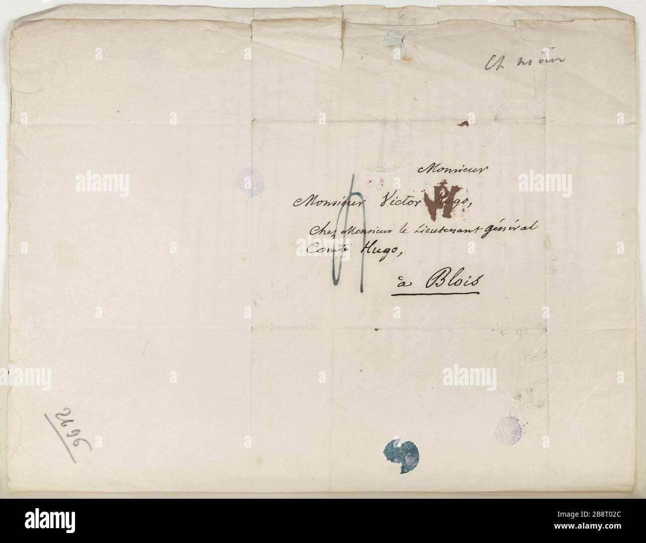 Charles Nodier. Carta posata. 1 Carlo Nodier. Carta vergé. 1er mai 1825. Parigi, Maison de Victor Hugo. Foto Stock