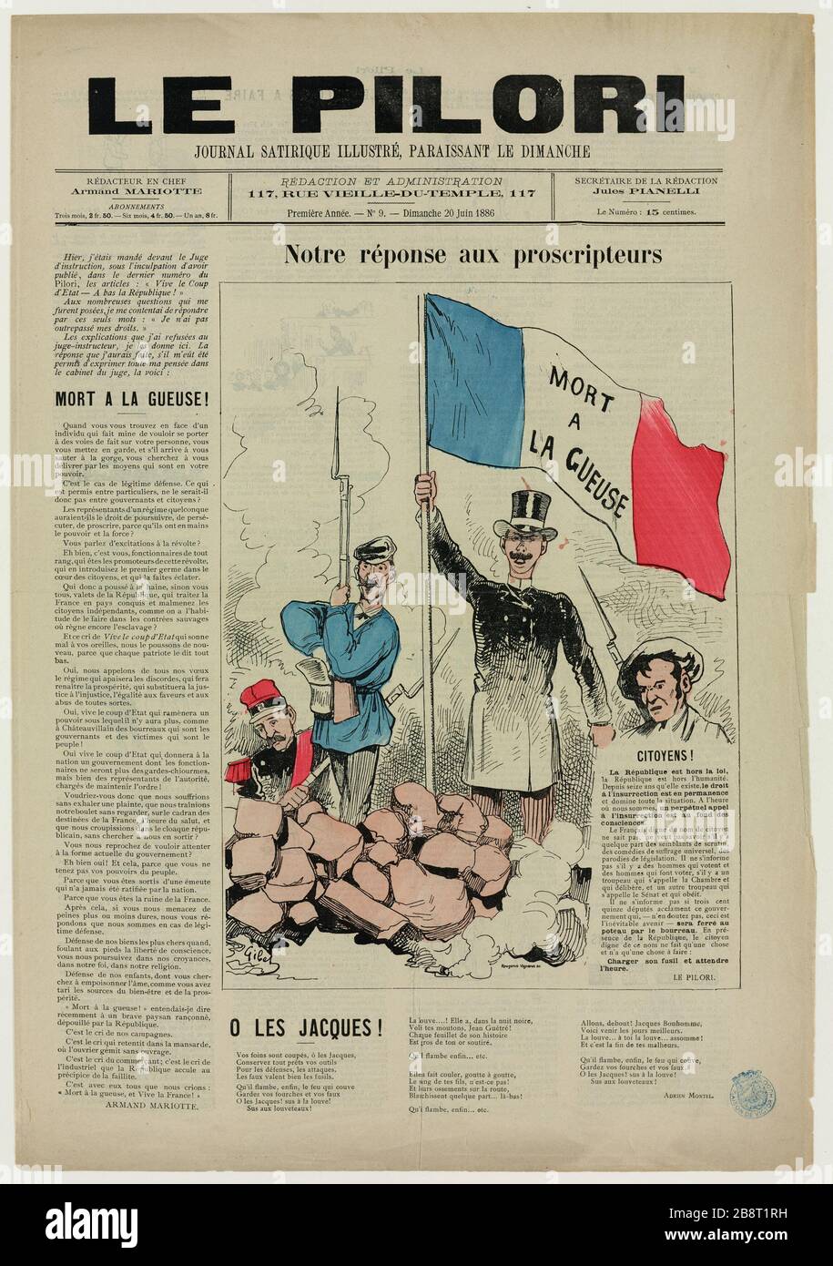 La colonna, 1° anno, n° 9, 20 giugno 1886 Foto Stock