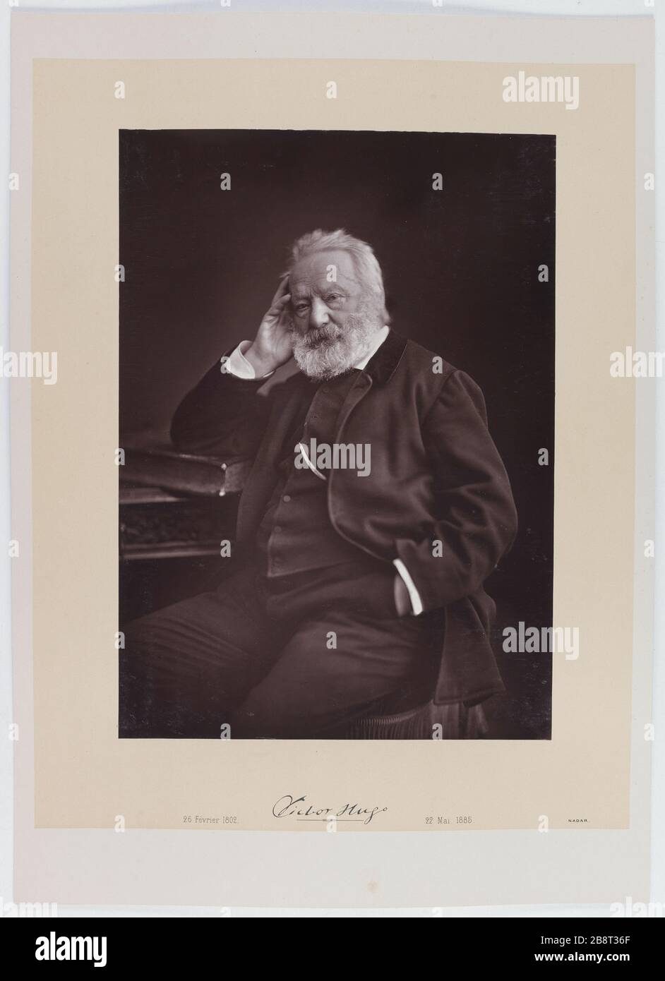 Victor Hugo, 26 febbraio 1802 - 22 maggio 1885. Nadar (Gaspard-Félix Tournachon, dit). 'Victor Hugo, 26 février 1802 - 22 mai 1885'. Photoglypte. 1878-1878. Parigi, Maison de Victor Hugo. Foto Stock