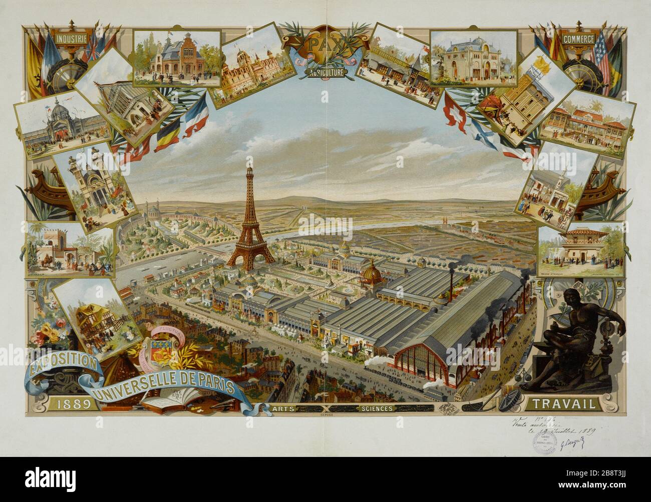 ESPOSIZIONE UNIVERSALE A PARIGI 1889 GTC. "Esposizione Universelle de Paris, 1889". Chromolitographie. Parigi, musée Carnavalet. Foto Stock