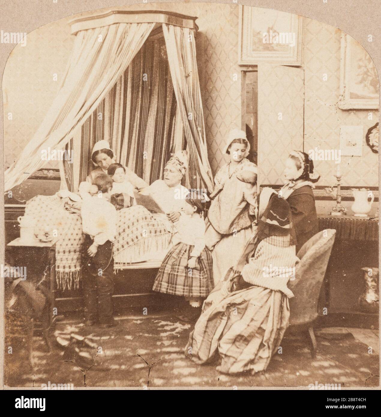 Una casa a Parigi / il 4 ° piano / le Bourgeois 'Right view Furne fils & H. Tournier, éditeurs-photographes. "Une maison à Paris - le 4ème étage - le Bourgeois". Vue droite. Albuminé di papier. 1860. Parigi, musée Carnavalet. Foto Stock