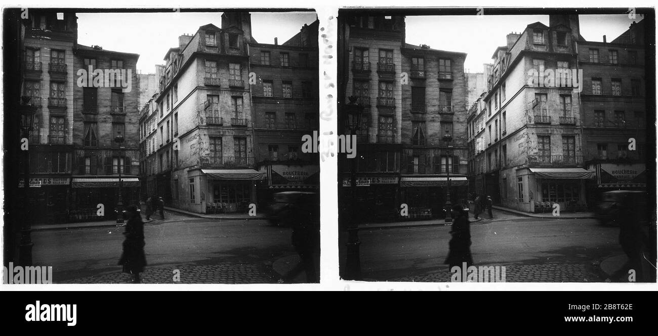 351 SAINT-MARTIN, 3 ° DISTRETTO, PARIGI 351 rue Saint-Martin, Parigi (IIIème arr.). 1920-1930. Vue stéréoscopique. Parigi, musée Carnavalet. Foto Stock