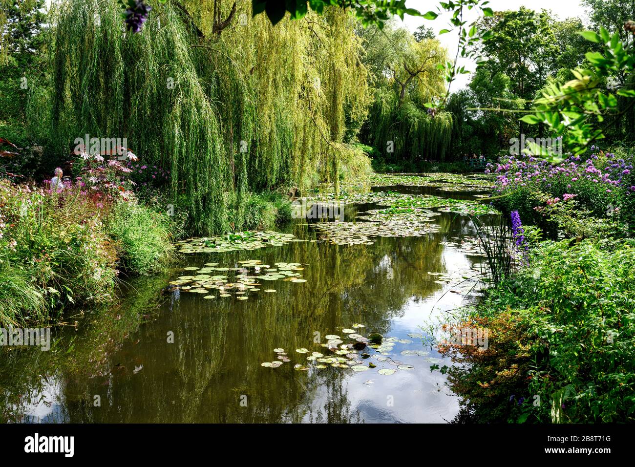 Lo stagno di giglio d'acqua nel giardino a casa di Claude Monet Foto Stock