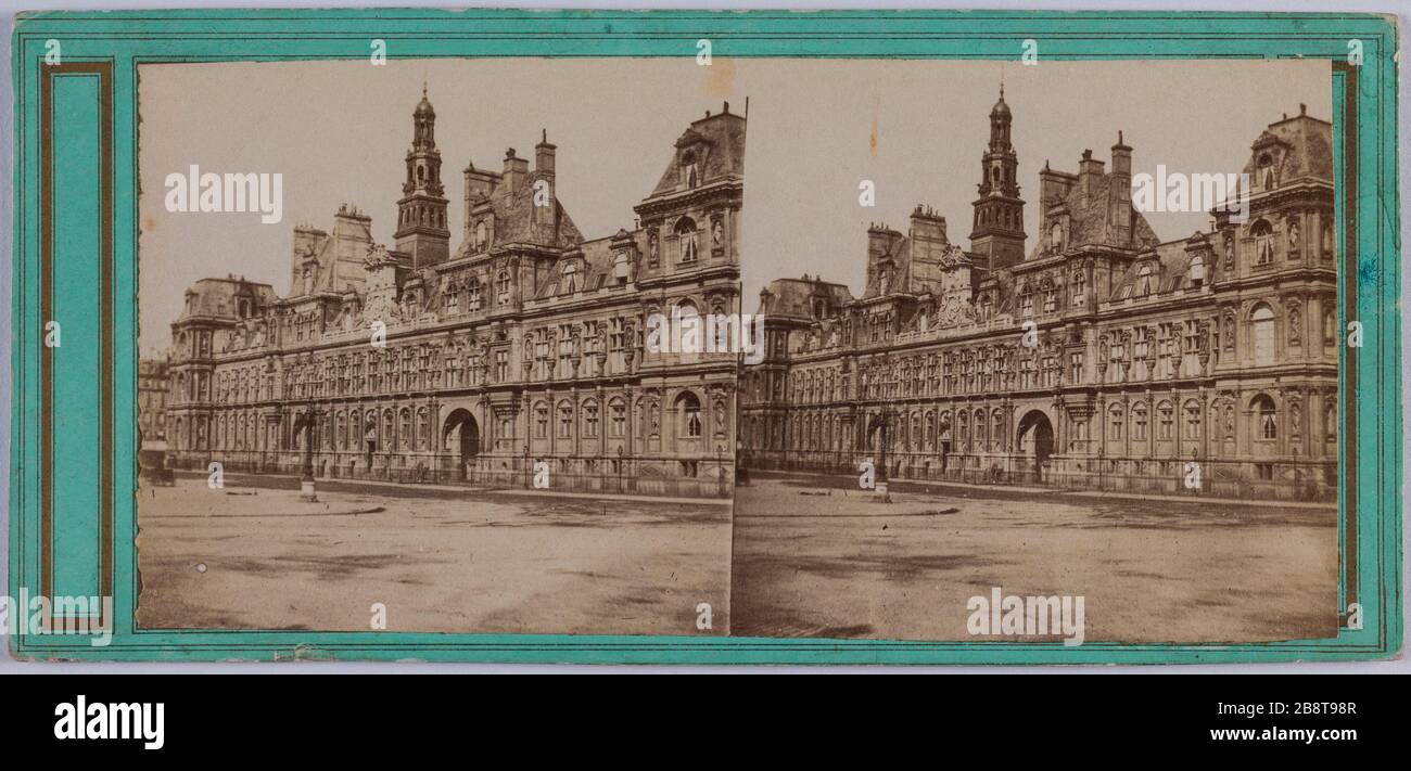 Municipio, Hôtel circondario, Parigi de Ville, Parigi (IVème arr.) . Photographie d'Hippolyte Jouvin. Albuminé di papier. 1863. Parigi, musée Carnavalet. Foto Stock