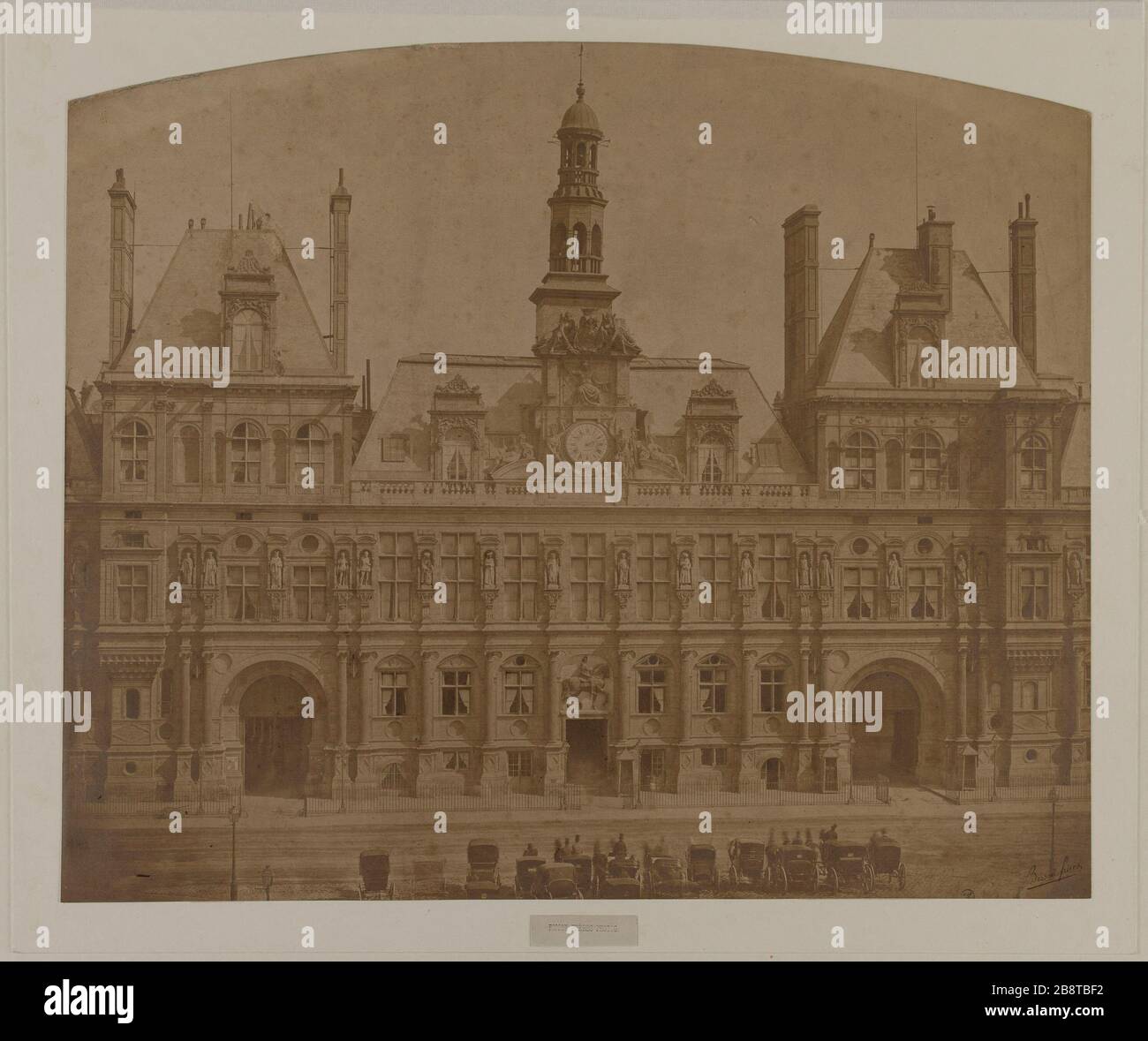 Facciata del Municipio, 4 ° distretto, Parigi. façade de l'Hôtel-de-Ville. Parigi (IVème arr.). Photographie de Bisson frères. Albuminé di papier salé. 1840-1870. Parigi, musée Carnavalet. Foto Stock