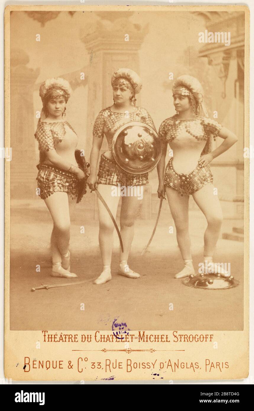 Ritratto di Louise Bonnet, attrice e ballerina Benque, Wilhelm. "Portrait de Louise Bonnet, attrice et danseuse". Tirage sur papier albuminé. Parigi, musée Carnavalet. Foto Stock