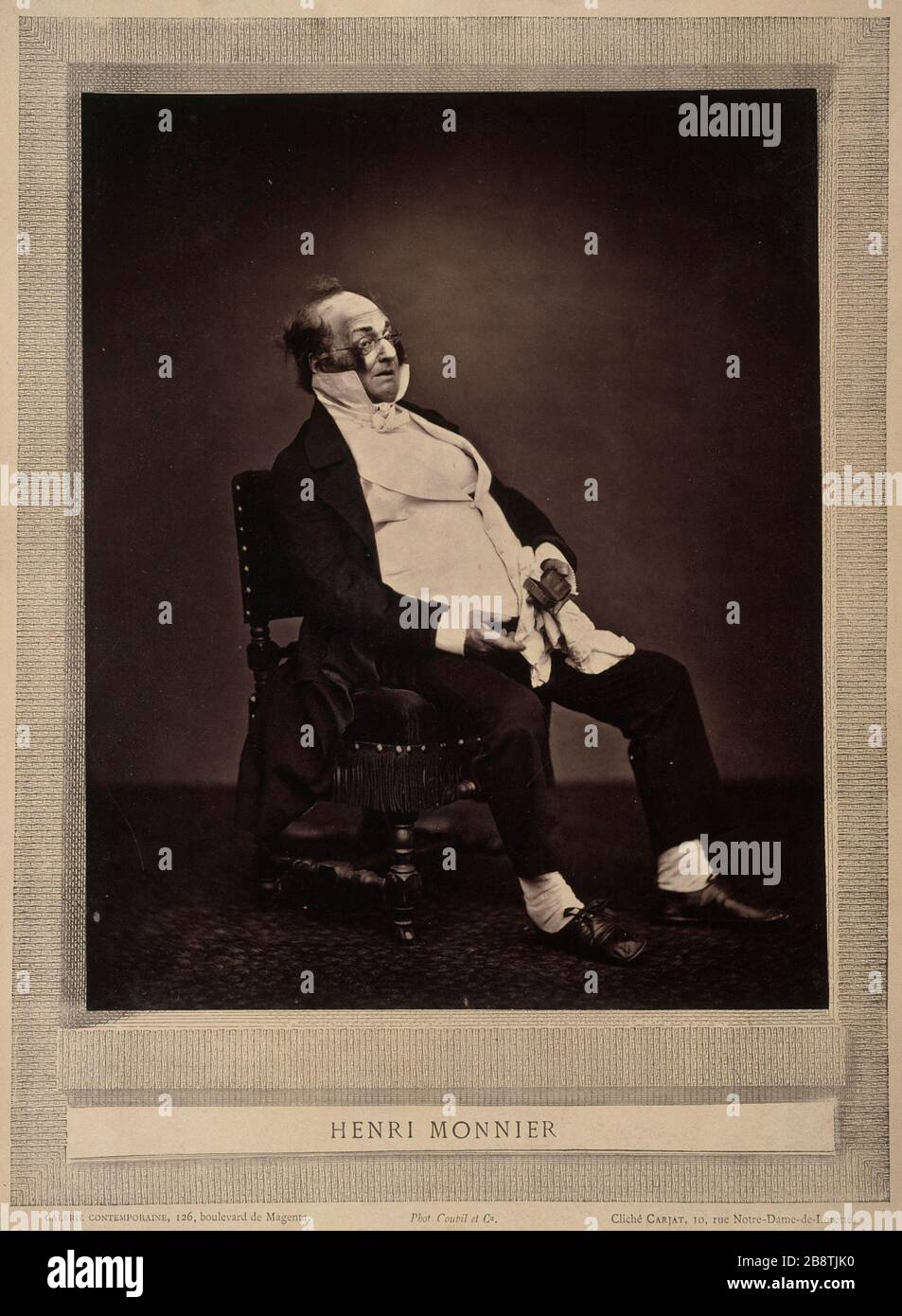 HENRI MONNIER 'Henri Monnier (1799-1877), écrivain et caricaturiste français'. Photographie d'Etienne Carjat (1828-1906). Parigi, musée Carnavalet. Foto Stock