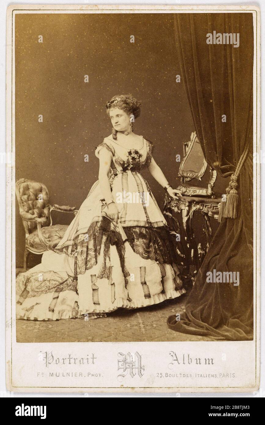 Ritratto di Madeline Bouffar Zulma, attrice 'Zulma Madeline Bouffar, attrice'. Photographie de Ferdinand Mulnier (1817-1891). Tirage sur papier albuminé. Parigi, musée Carnavalet. Foto Stock