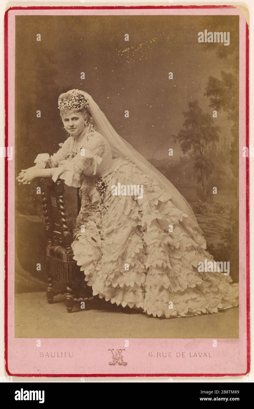 Ritratto di Blanche d'Antigny (1840-1874), attrice. Blanche d'Antigny (1840-1874), attrice. Photographie de V.A Saulieu. Tirage sur papier albuminé. Entre 1855 e 1874. Parigi, musée Carnavalet. Foto Stock