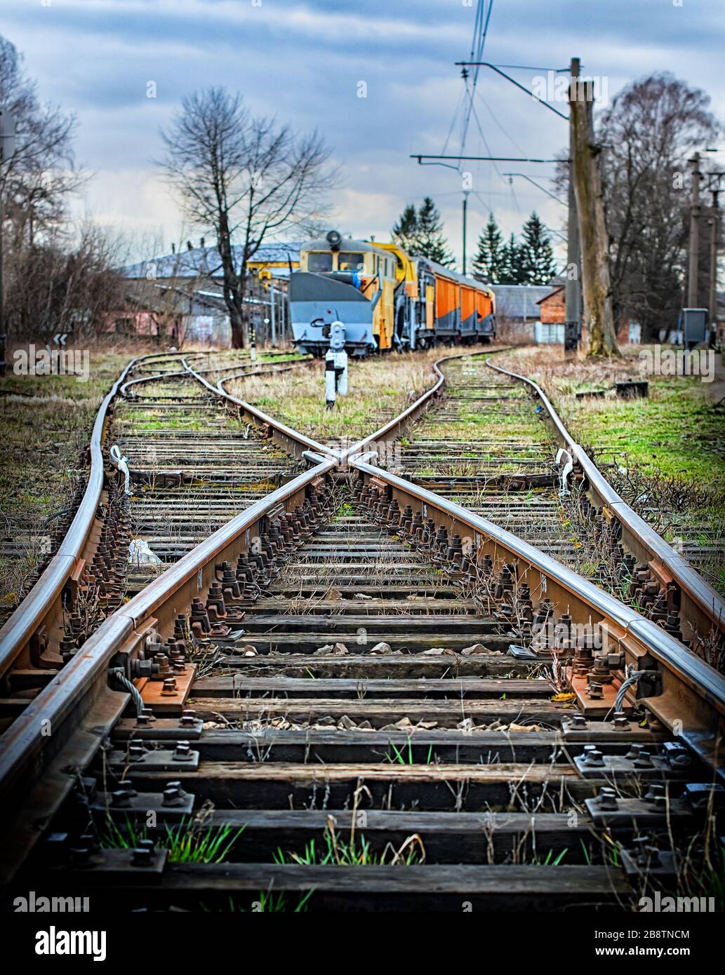 La strada per la ferrovia. Primo piano Foto Stock