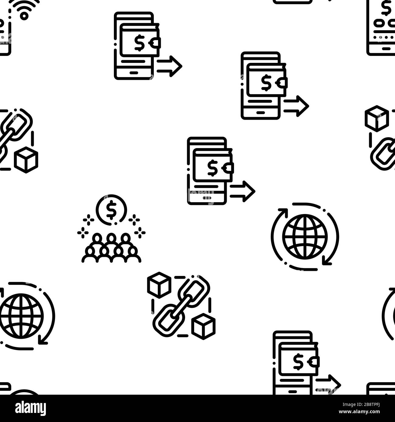 Vettore modello senza giunture FinTech Innovation Illustrazione Vettoriale