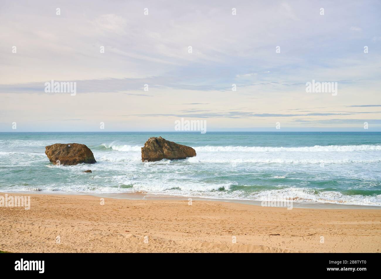 Spiaggia di My Lady, Biarritz, Pirenei Atlantici, Aquitania, Francia Foto Stock