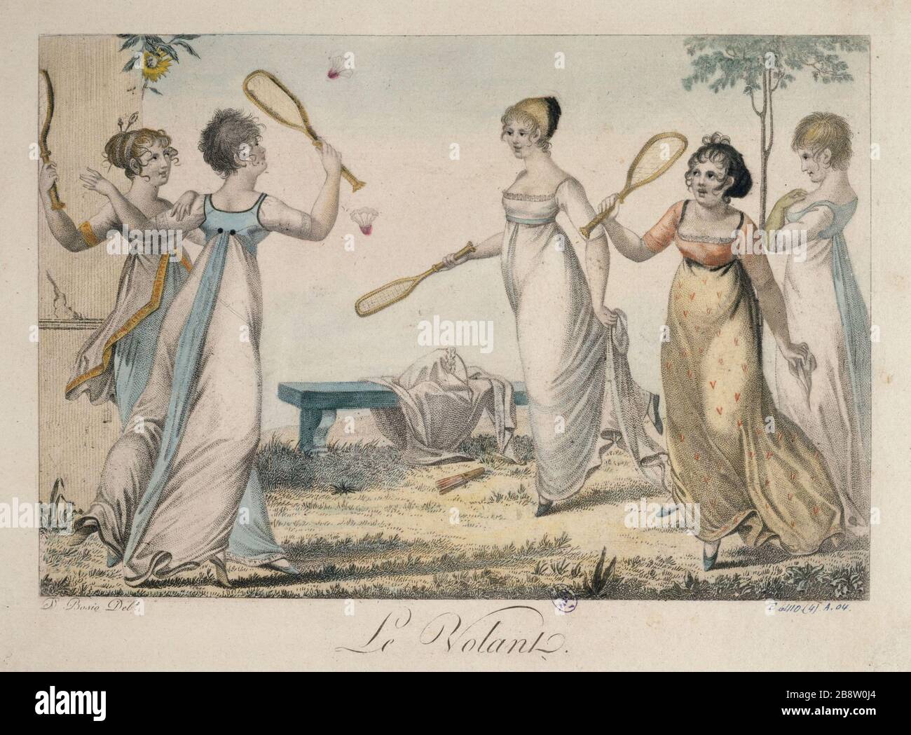 Jean Francois Bosio (1764-1827). "Il Jean François Bosio (1764-1827). "Le Bon genere numéro 11 bis: Le volant - 1802". Parigi, musée Carnavalet. Foto Stock