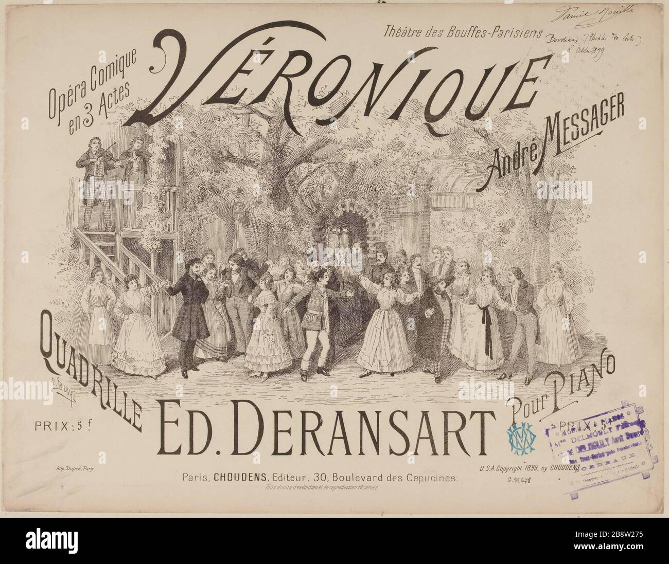 Veronica / Quadrille / piano / ed. Deransart [copertura] Foto Stock