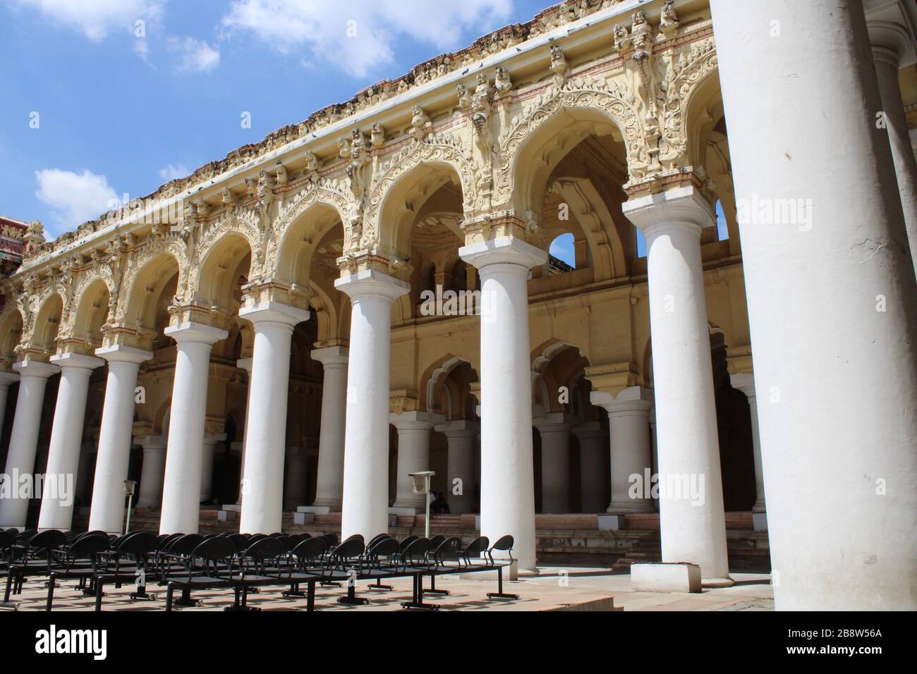 Thirumalai Nayak Palace è un palazzo del xvii secolo eretta nel 1636 Annuncio da Re Tirumala Nayaka, un re di Madurai Nayaka della dinastia che ha governato Madurai. Foto Stock