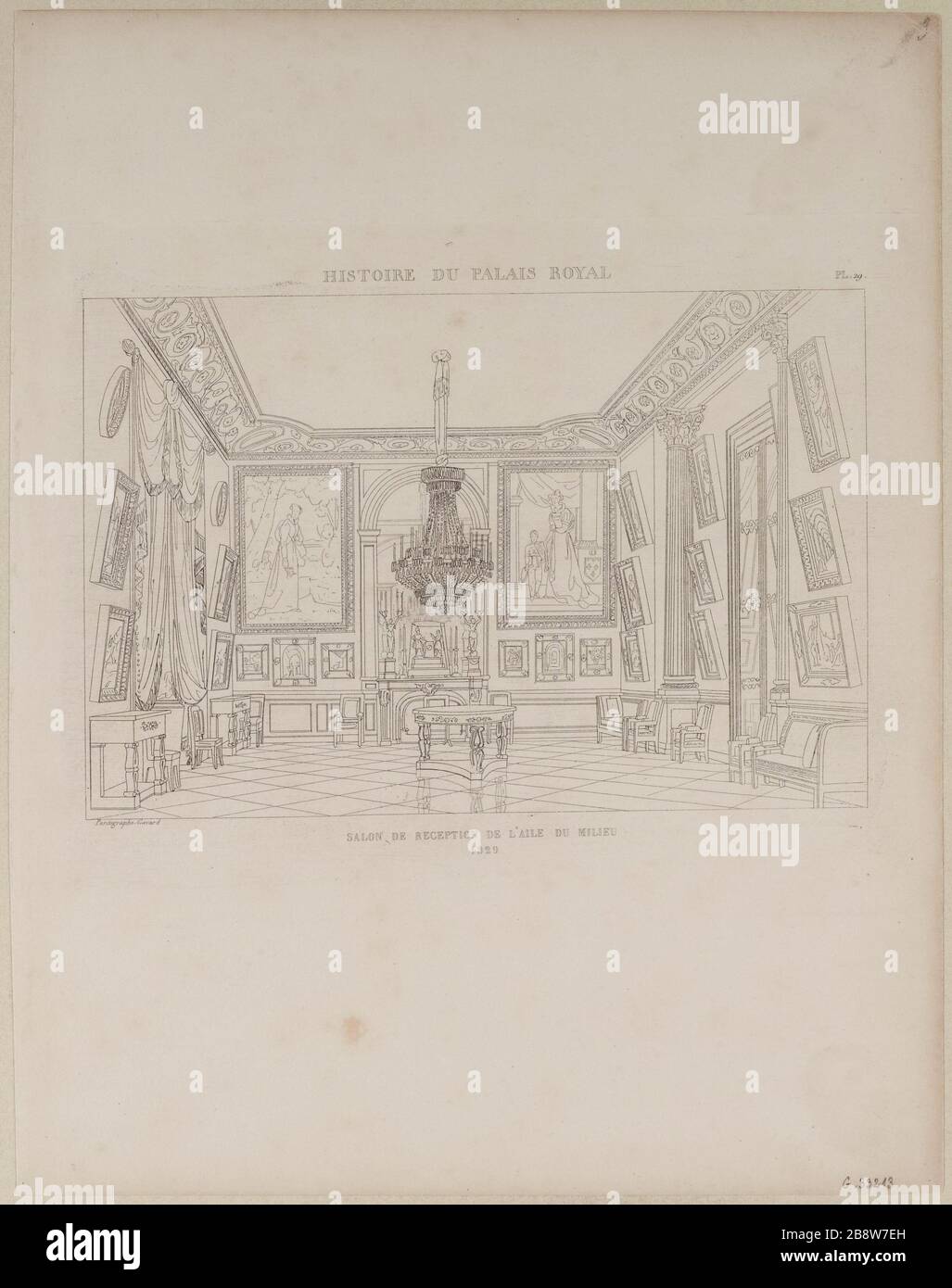 Sala di ricevimento dell'ala dell'ambiente, 1829 (Storia del Palazzo reale, pl.29). Foto Stock