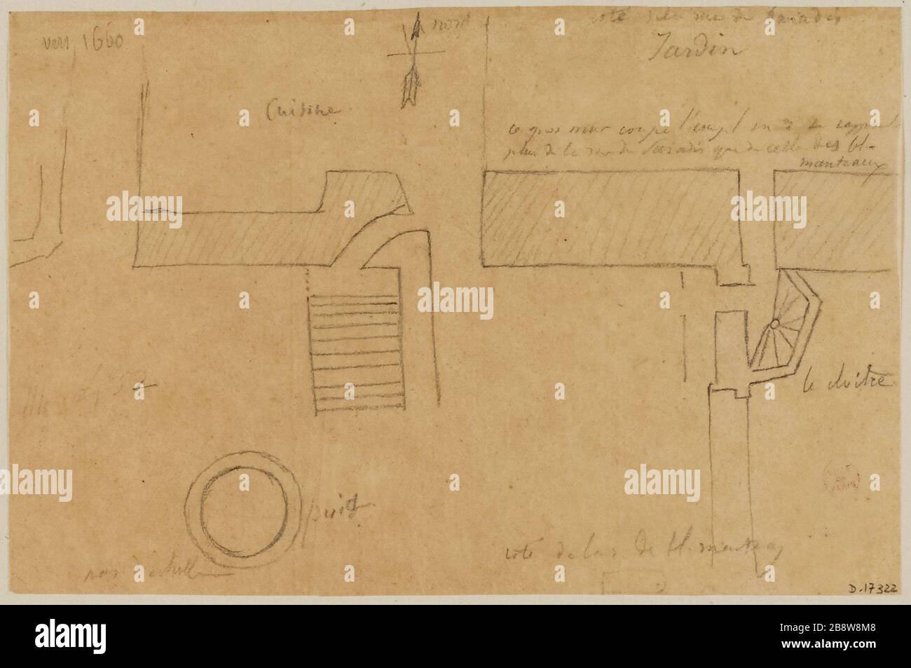 Passaggio del muro di Philippe Auguste con cappotti bianchi Foto Stock