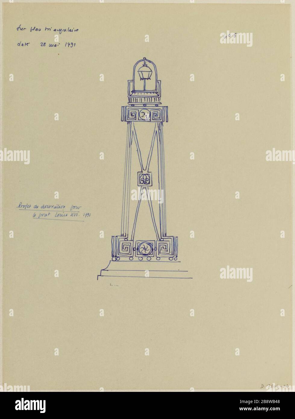 5 / progetto decorativo per il Pont Louis XVI, 1791 (?) Foto Stock