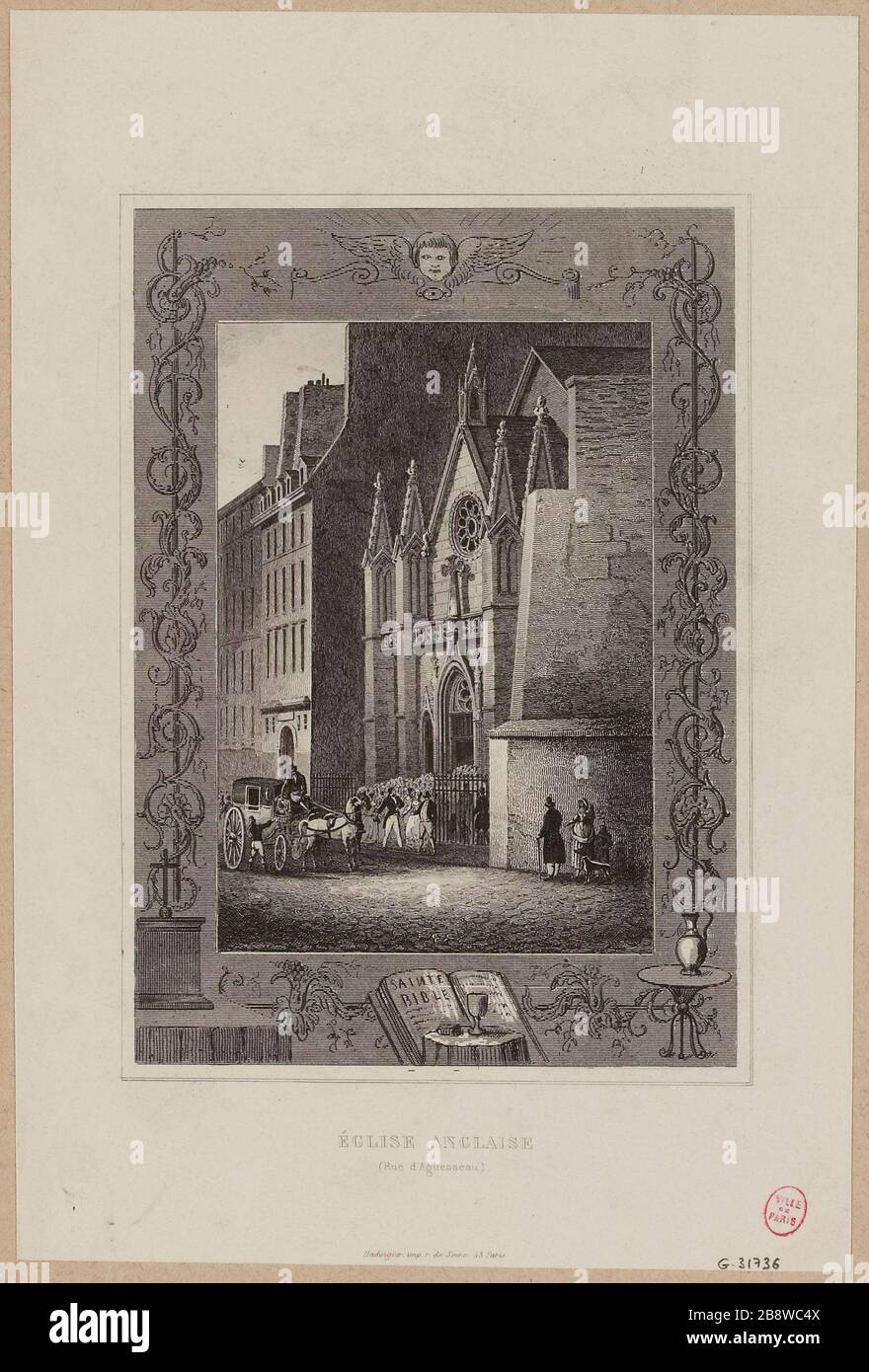 Chiesa inglese / Rue Aguesseau Foto Stock