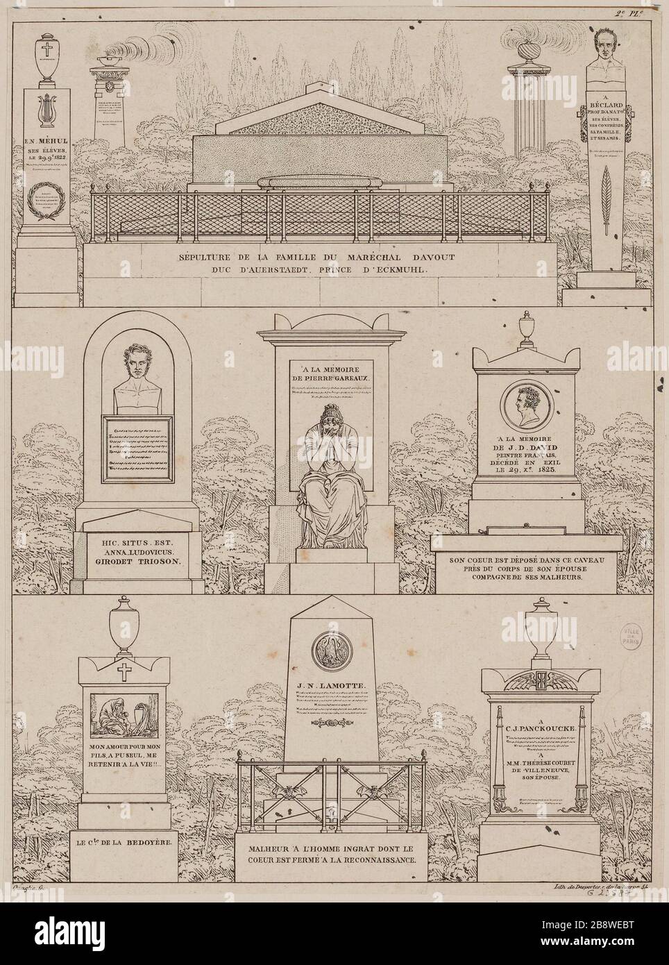 Sepoltura della famiglia del Maresciallo Davoust. Foto Stock