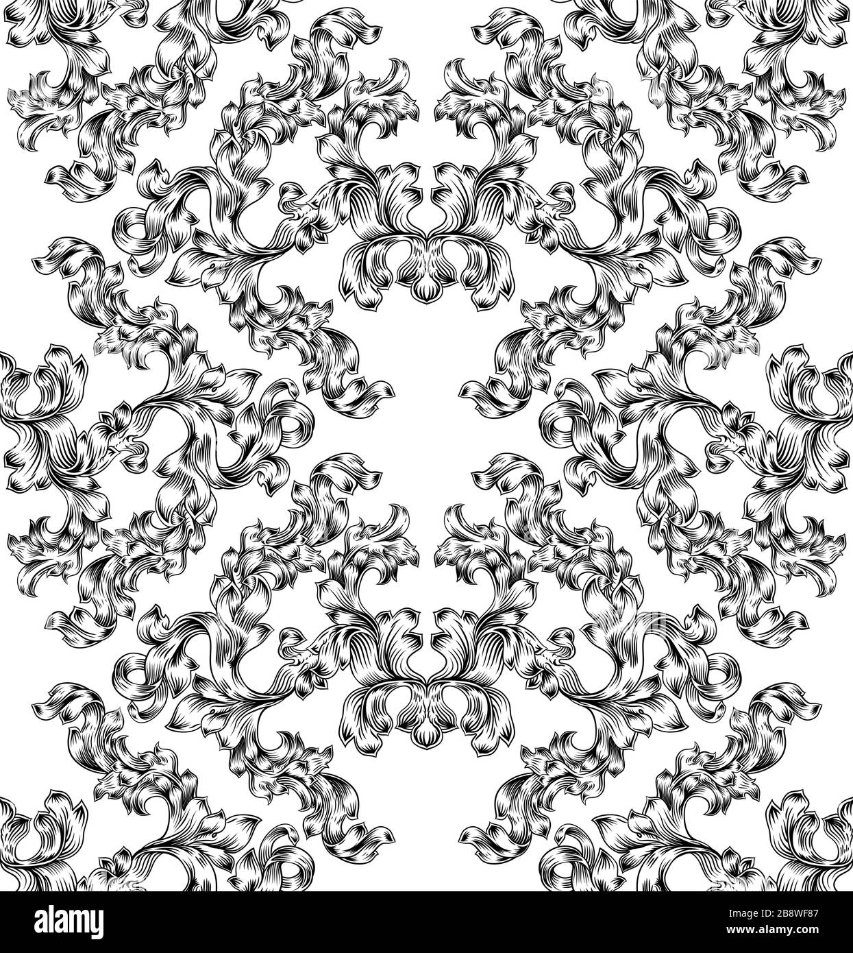 Il motivo floreale modello di scorrimento piastrella senza giunture Illustrazione Vettoriale