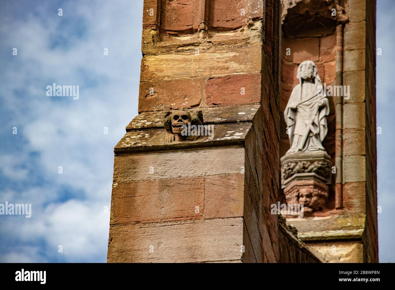 Passeggia per la storica abbazia di Melrose in Gran Bretagna nel Regno Unito Foto Stock