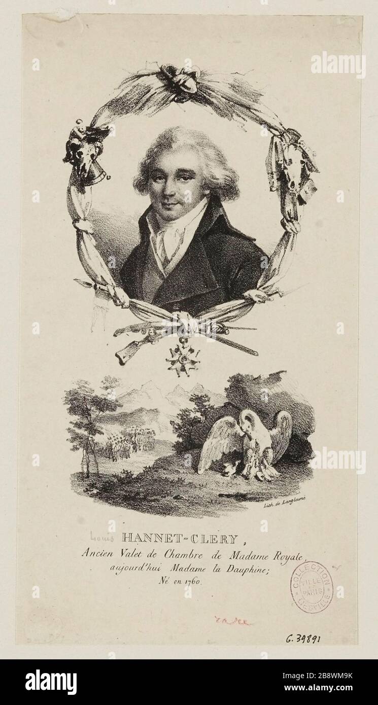 Hannet-Clery, / ex cameriere di Madame Royale, / ora Madame la Dauphine; / nato nel 1760. Foto Stock