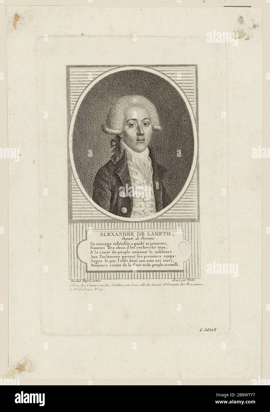 Alexander Lameth / Vice di Peronne. Foto Stock