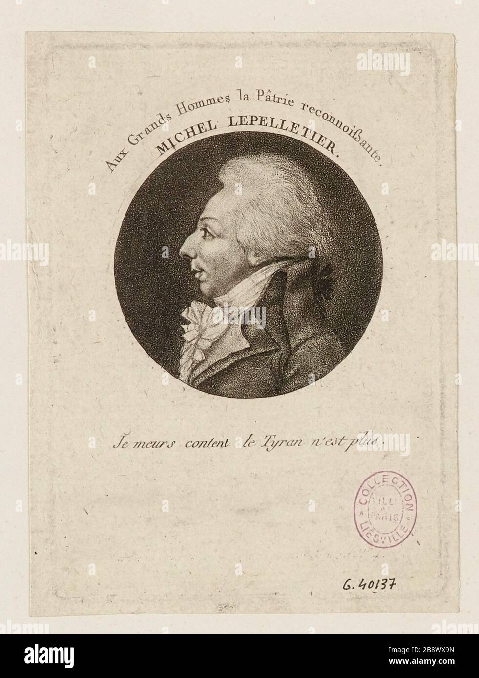 Ai grandi uomini la patria reconnoissante / Michel Lepelletier Foto Stock