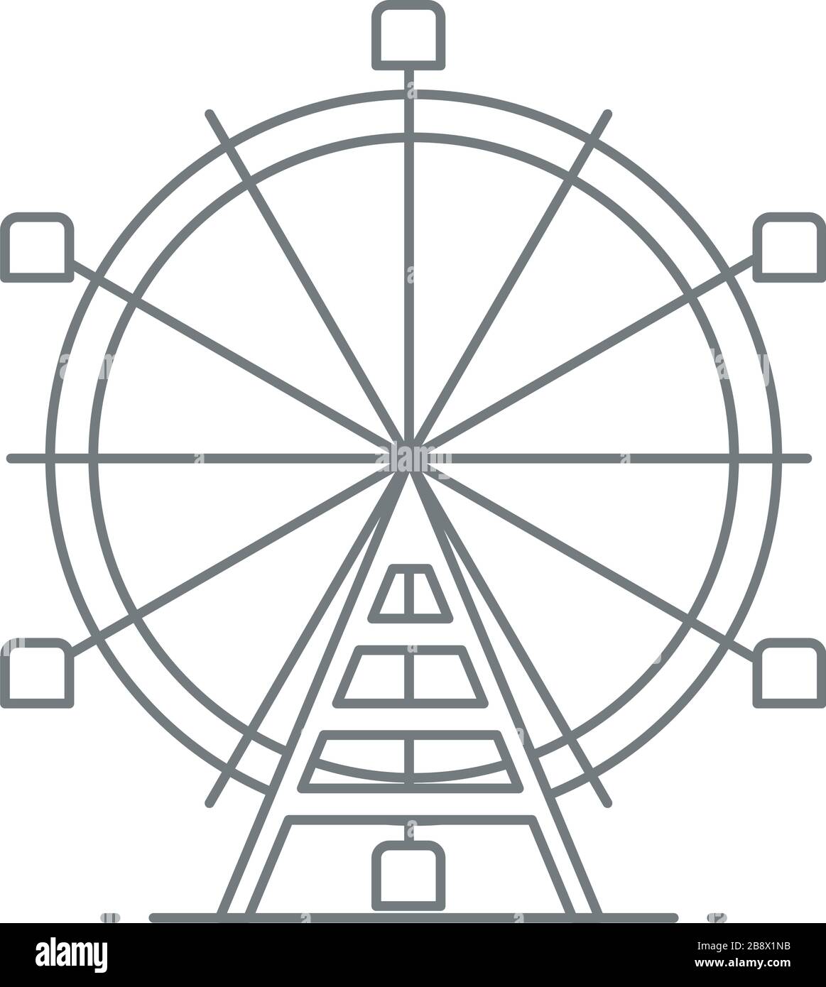 Wiener Riesenrad Ferris Wheel Prater - Vienna, Austria Illustrazione Vettoriale