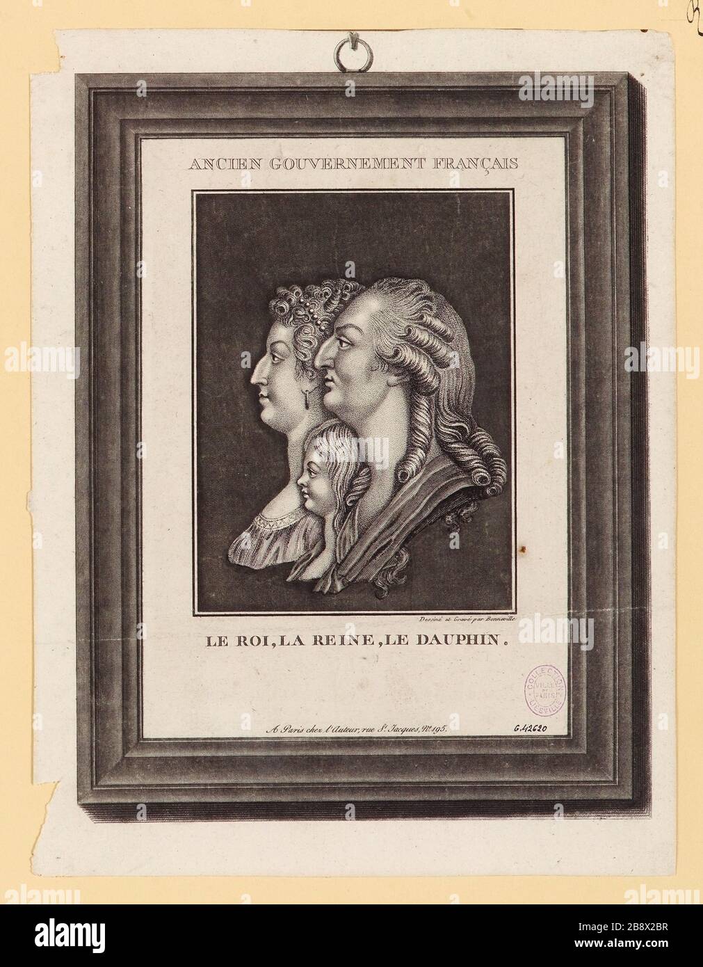 Ex governo francese // il Re, la Regina, il Delfino Foto Stock