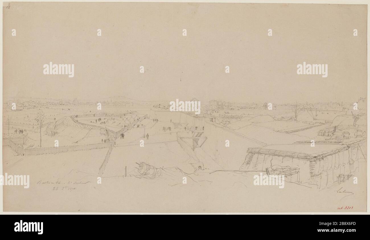 Difesa di Parigi: bastione 66, 6° settore, 26 ottobre 1870. Foto Stock