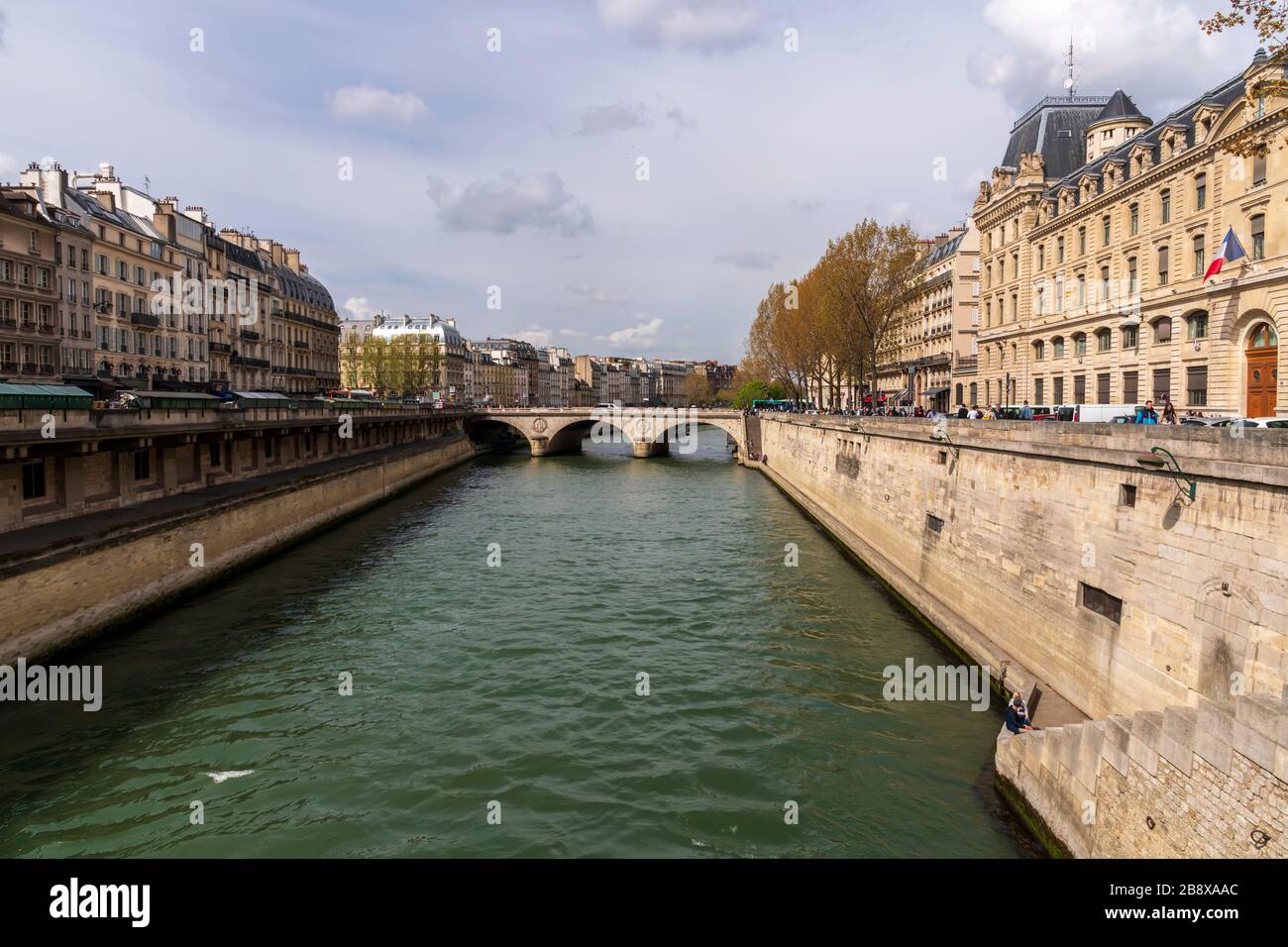 Ponte di Parigi sulla Senna, Parigi, Francia Foto Stock