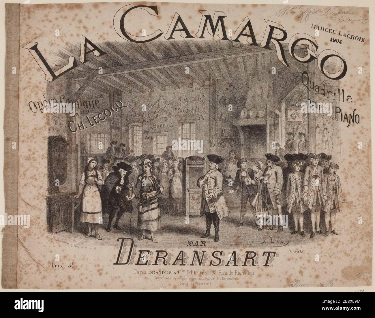 Camargo quadrille piano / di Deransart [copertura] Foto Stock