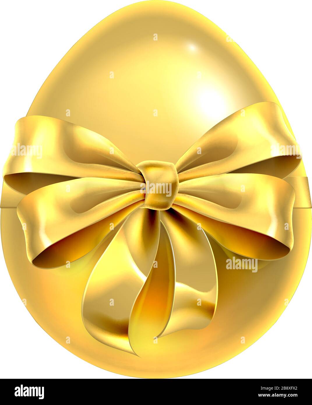 Golden Easter Egg Bow Ribbon Design Illustrazione Vettoriale