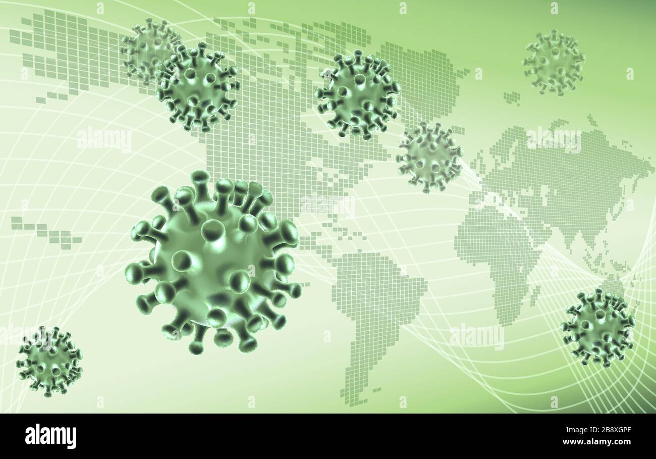 Cellule Virali Diffusione Virale Concetto Di Mappa Pandemica Illustrazione Vettoriale