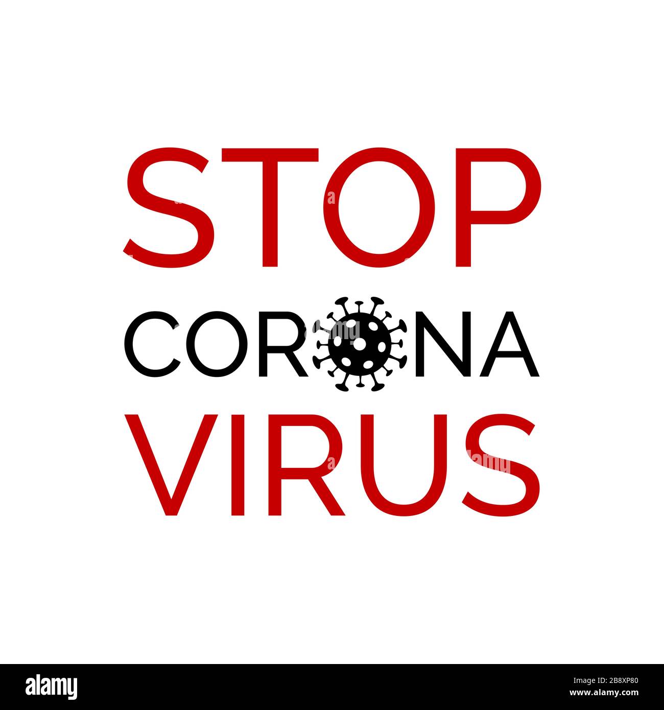 Arrestare il banner vettoriale del coronavirus. Poster minimo per la prevenzione del covid-19 Illustrazione Vettoriale