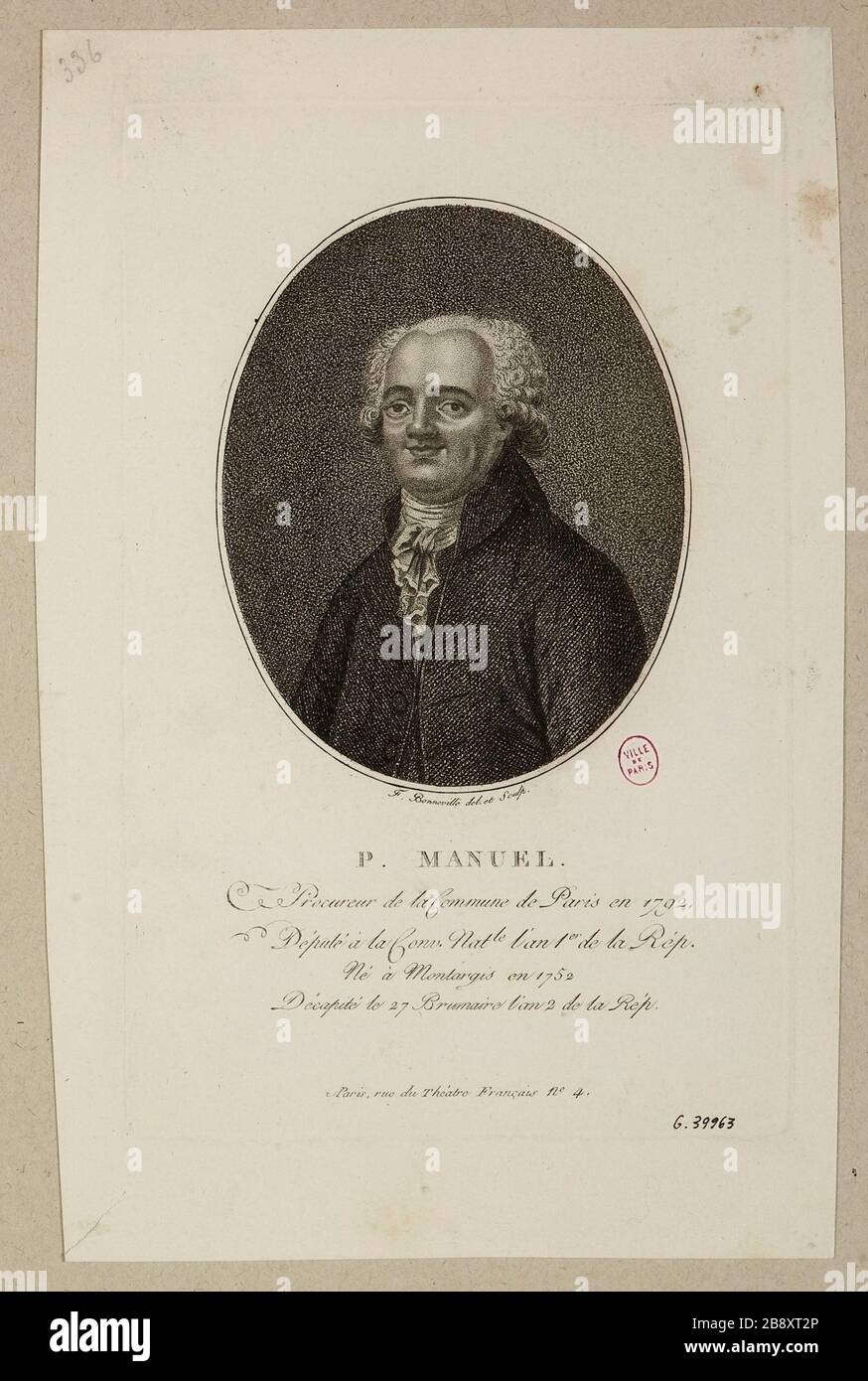 Padre Manuel / Procuratore del comune di Parigi nel 1792 / membro del Conv. NAT (il) anno i (st) di Rep. [...]. Foto Stock