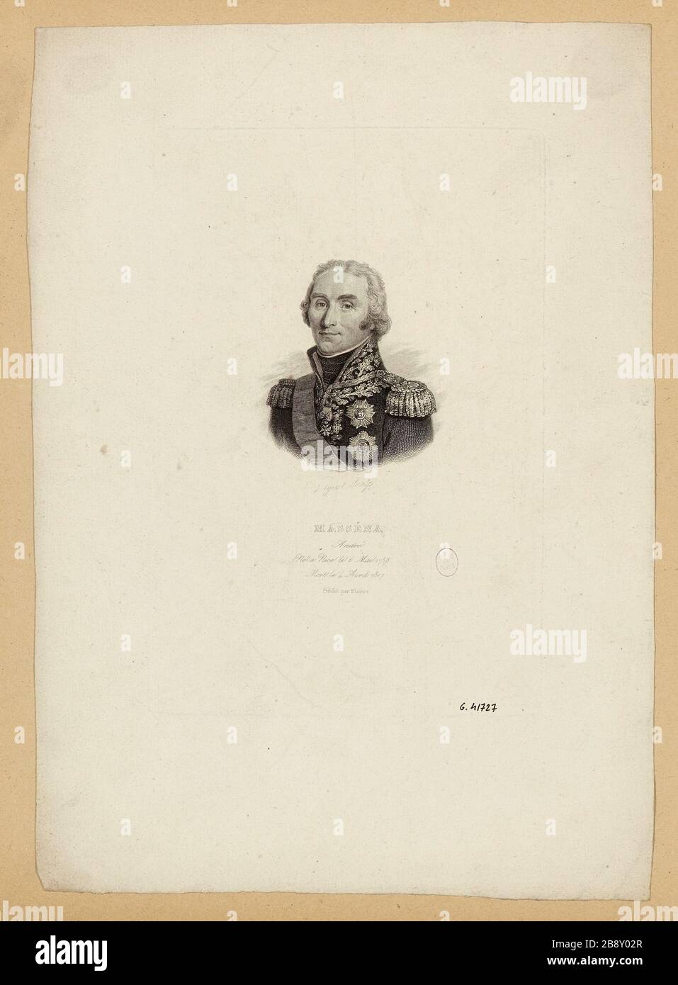 Massena / Andre / nato a Nizza 6 maggio 1758 / morte 4 aprile 1817 Foto Stock