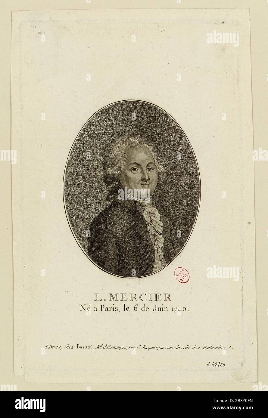 L. Mercier / nato a Parigi il 6 giugno 1740 Foto Stock