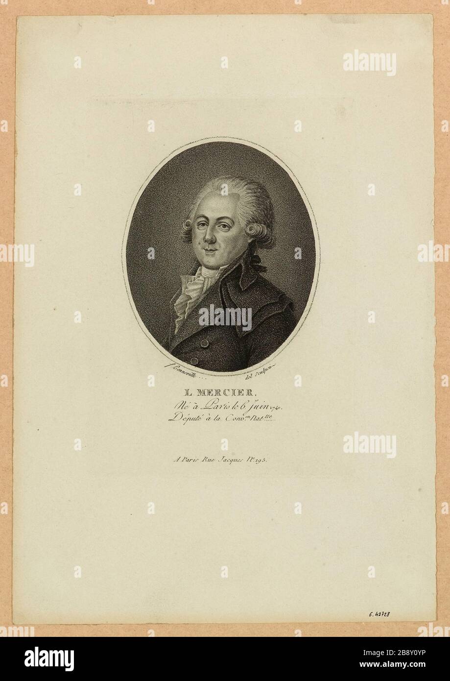 L. Mercier / nato a Parigi il 6 giugno 1740 / membro del Conv.on Nat.lle Foto Stock