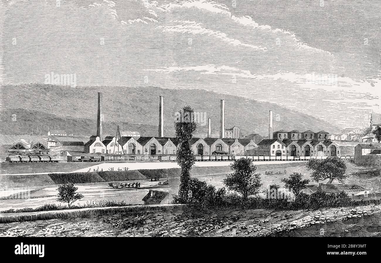 Stabilimento di Stiring, Stiring-Wendel, dipartimento della Mosella, Francia, 1857 Foto Stock