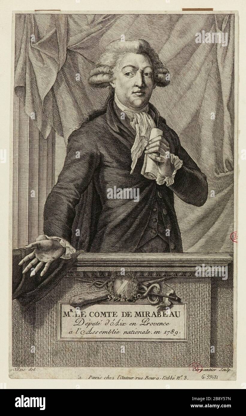 Conte Mirabeau / deputato di Aix en Provence / nell'Assemblea Nazionale nel 1789. Foto Stock