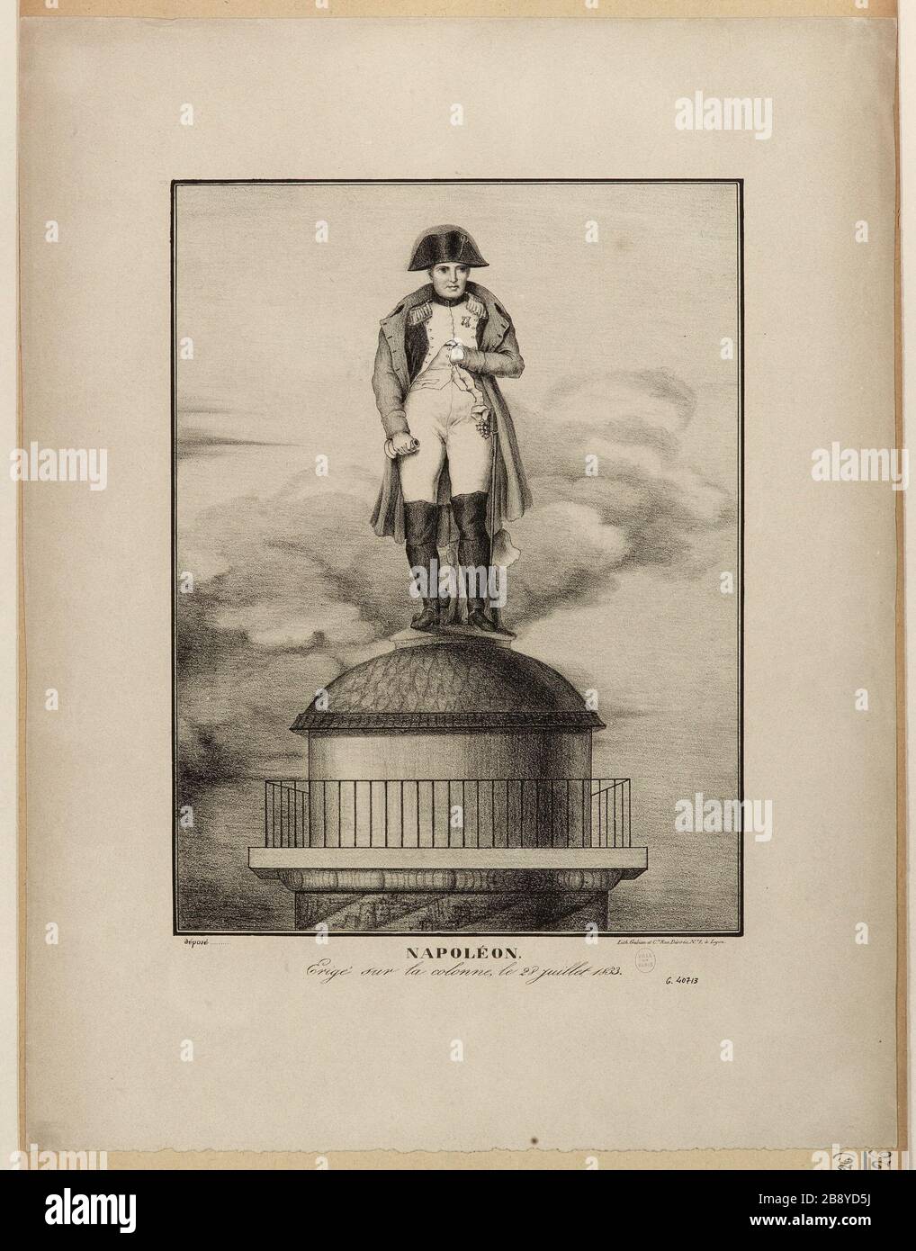 Napoleone / costruito sulla colonna, 28 luglio 1833. Foto Stock