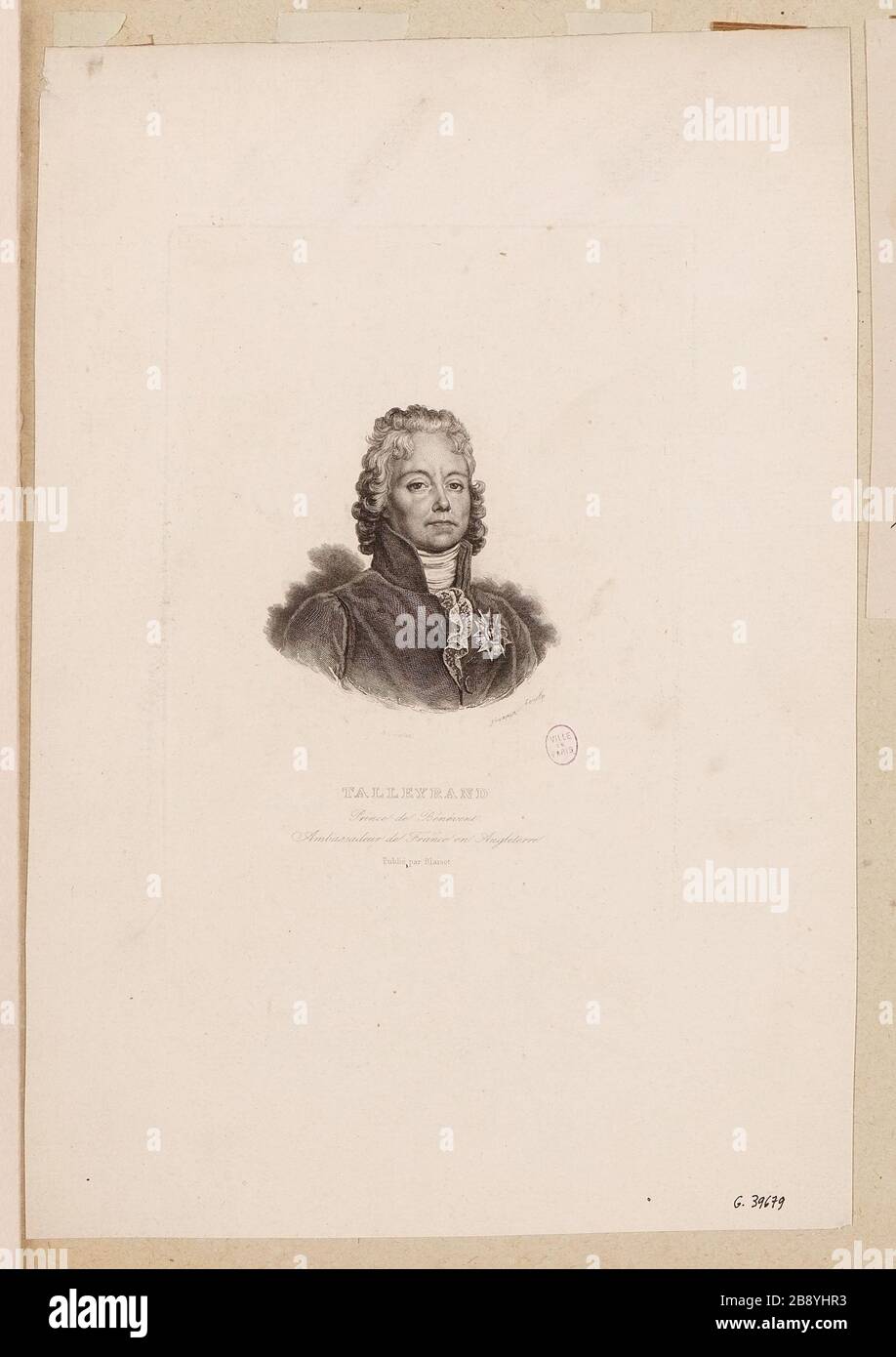 Talleyrand / Principe di Benevento / Ambasciatore di Francia in Inghilterra Foto Stock