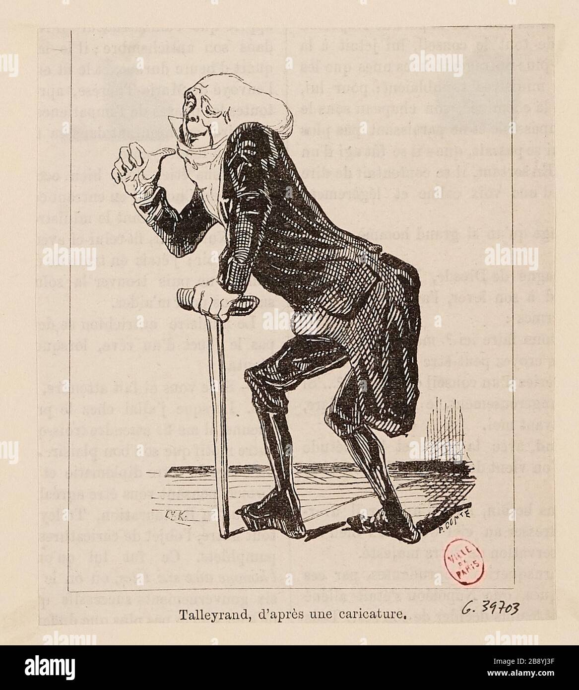 Talleyrand, secondo una caricatura. Foto Stock